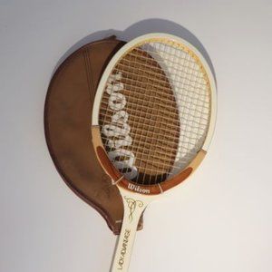Vintage 1970s Wilson Wood Tennis Racquet~Lady Advantage 4 1/8" L + Cover